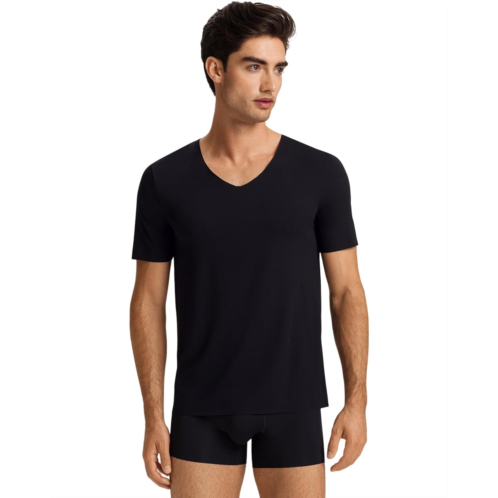 Mens Hanro Hanro Clean Cut Short Sleeve V-neck Shirt
