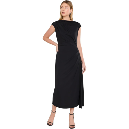 POLO RALPH LAUREN Pleated Jersey Boatneck Midi Dress