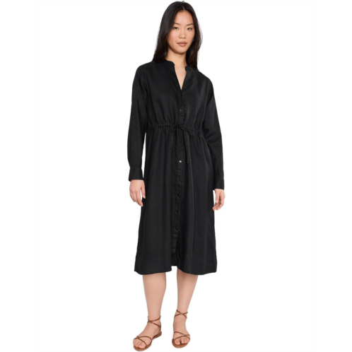 Womens Eileen Fisher Organic Linen Mandarin Collar Dress
