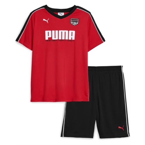Boys PUMA Kids Graphic T-Shirt & Interlock Short Set (Little Kid/Big Kid)