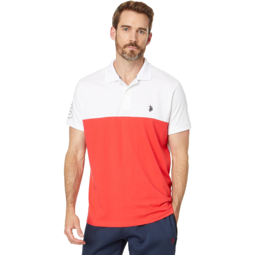 U.S. Polo ASSN. Short Sleeve Slim Fit Colorblock Athletic Jersey Knit Polo Shirt