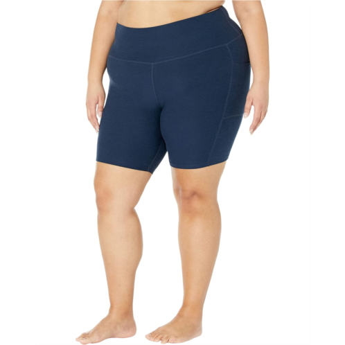 Womens Beyond Yoga Plus Size Spacedye Team Pockets High-Waisted Biker Shorts