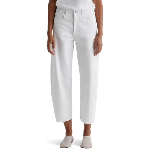 AG Jeans Hattie High Rise Crop Barrel in Gallery White