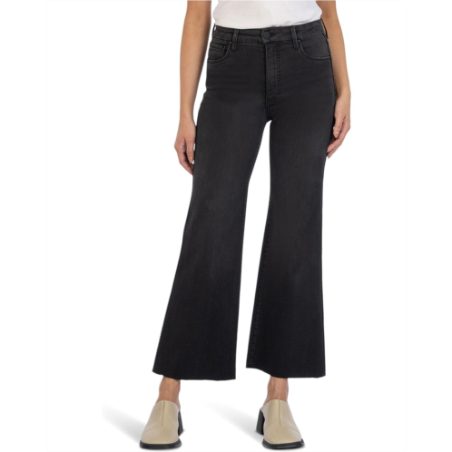 KUT from the Kloth Meg High-Rise Fab Ab Wide Leg Raw Hem in Experiences