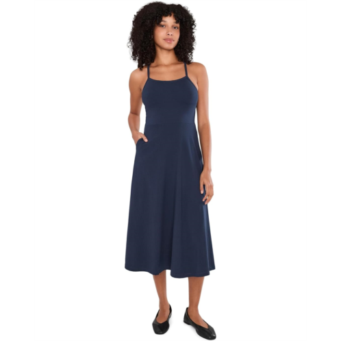 Womens PACT Organic Cotton Fit-and-Flare Midi Dress
