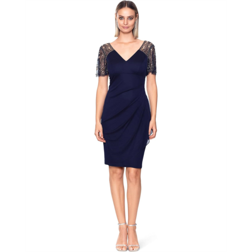 XSCAPE Short Sheer Matte Jersey Flutter Sleeve
