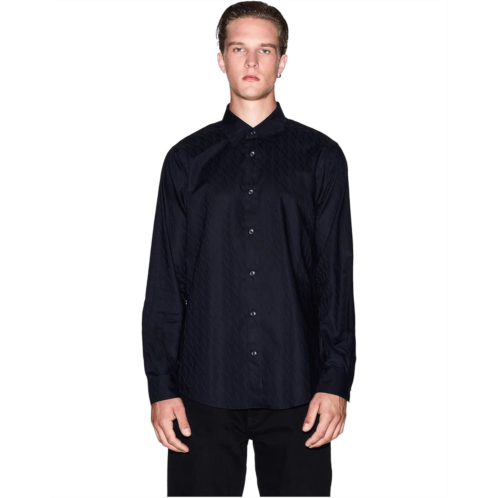Mens Armani Exchange Cotton Jacquard Button Down