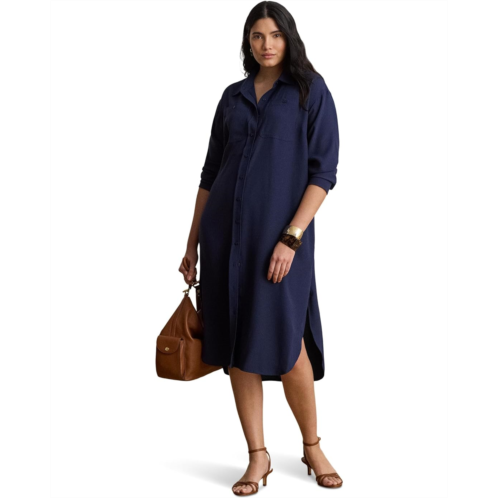 POLO Ralph Lauren Womens Lauren Ralph Lauren Double-Faced Georgette Shirtdress