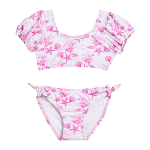 Girls Snapper Rock Kids Lagoon Puff Sleeve Bikini (Toddler/Little Kid/Big Kid)