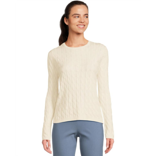 Womens Elliott Lauren Able Cable - Long Sleeve Crew Neck Cable Sweater