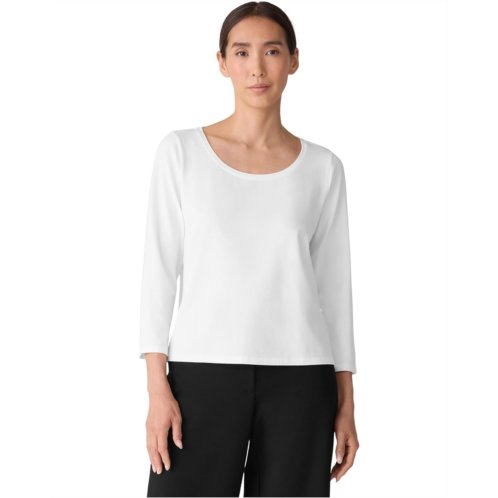 Eileen Fisher Stretch Jersey Knit Scoop Neck Top
