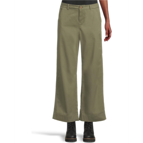 L.L.Bean Womens LLBean Comfort Stretch Chino Mid-Rise Wide-Leg Pants