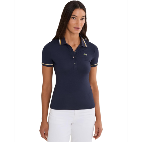Womens Lacoste L.12.D Slim Fit Trim Detail Polo