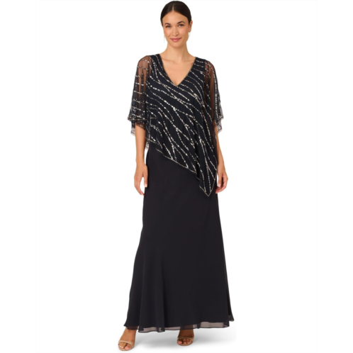 Adrianna Papell Beaded Popover Midi Dress