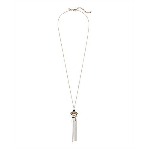 Lucky Brand Gold and Beaded Fringe Necklace