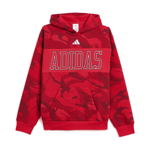 Adidas Kids AOP Color-Block Halftone Camo Hooded Pullover (Big Kid)