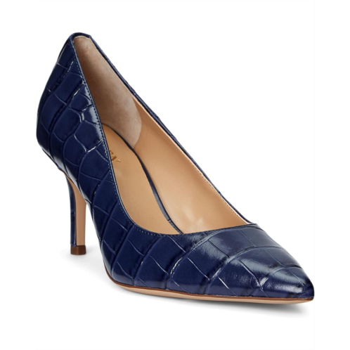 POLO Ralph Lauren Womens Lauren Ralph Lauren Lanette Crocodile Embossed Leather Pumps