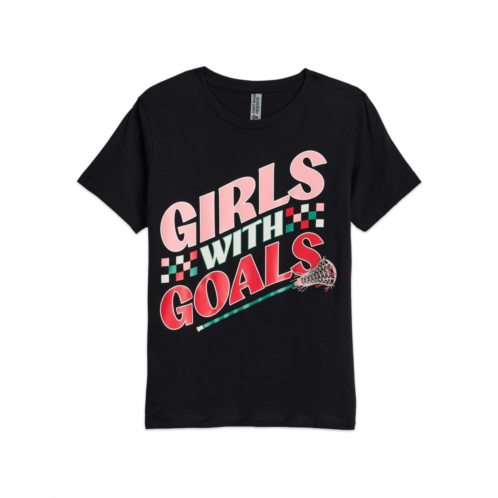 Boys ChalkTalk SPORTS Girls Lacrosse Short Sleeve T-Shirt - Girls With Goals (Little Kid/Big Kid)