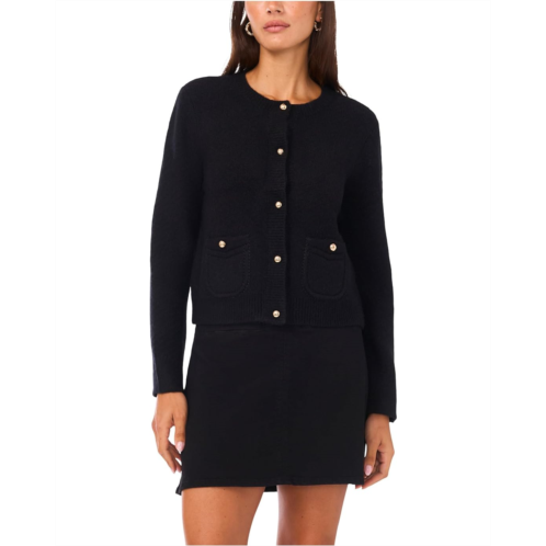 Womens Vince Camuto Long Sleeve Cardigan with Patch Pockets