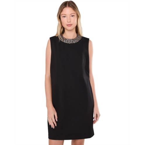 Womens Liverpool Los Angeles Sleeveless Dress with Embellishment Neck