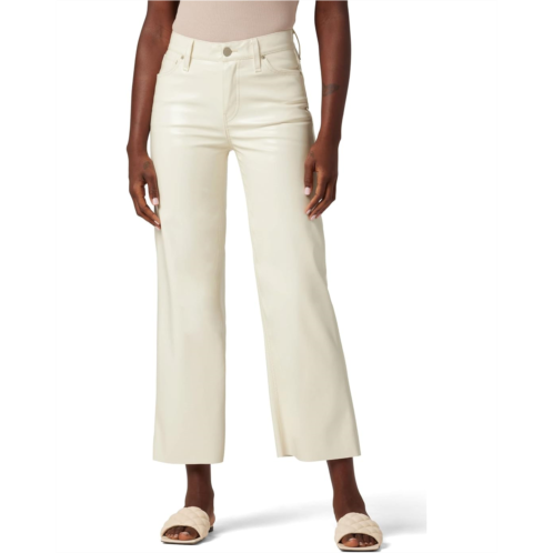 Womens Hudson Jeans Rosie High-Rise Wide Leg Crop in Patent Egret