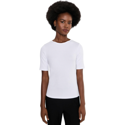 Eileen Fisher Organic Cotton Stretch Rib Crew Neck Top
