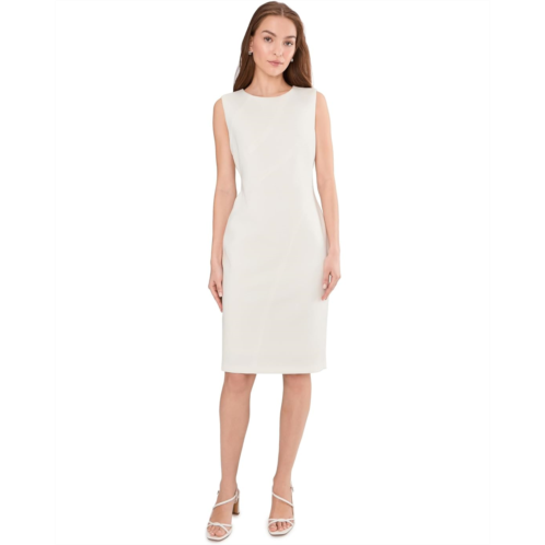 Womens Calvin Klein Sleeveless Scuba Seam Detailed Sheath