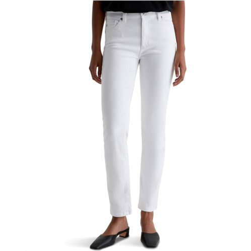 AG Jeans Mari Mid-Rise Slim Straight Jeans in White