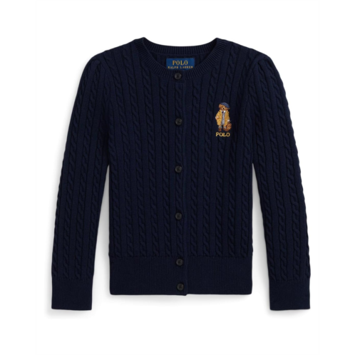 Girls Polo Ralph Lauren Kids Polo Bear Mini-Cable Cotton Cardigan (Toddler/Little Kids)