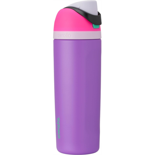 Owala FreeSip Insulated Stainless Steel Water Bottle with Straw for Sports and Travel BPA-Free Sports Water Bottle 19 oz Pink/Purple Darling Diva