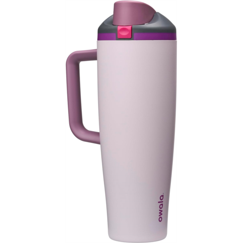 Owala FreeSip Tumbler Insulated Stainless Steel Water Bottle with Built-in Straw and Side Handle For Travel Work School and Sports BPA Free Leak Proof 40oz Dreamy Field
