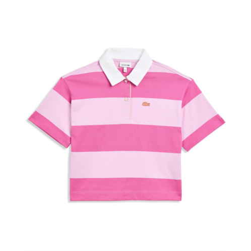 Girls Lacoste Kids Oversize Striped Polo (Big Kid)