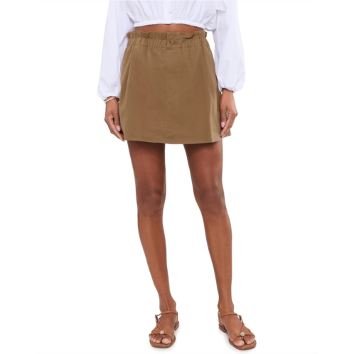 Womens Vince Mid-Rise Cotton Pull-On Skort