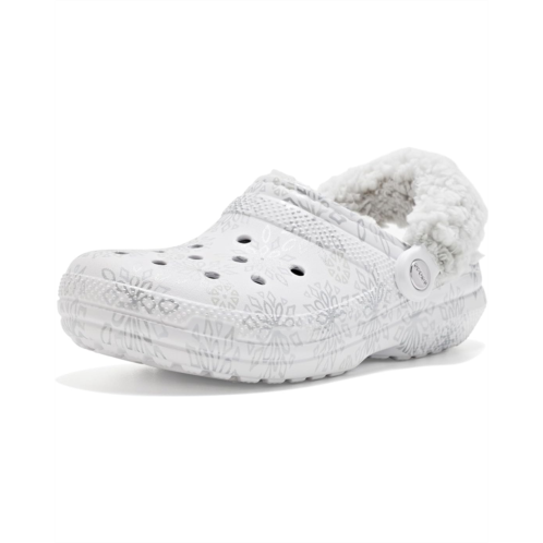 Unisex Crocs Classic Fleece Lined Metallic Snowflakes Clogs