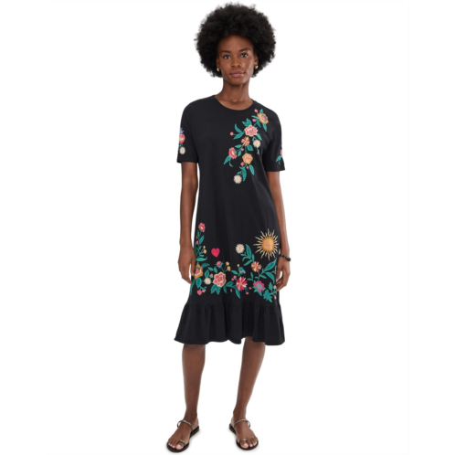 Womens Johnny Was Ruffle Hem Knit Midi Dress - Ziviana