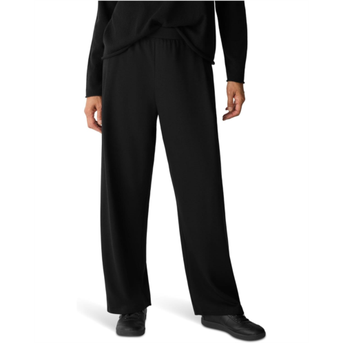 Eileen Fisher Cozy Brushed Terry Hug Straight Ankle Pleated Pant
