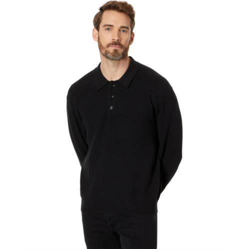 Mens Madewell Ribbed Long-Sleeve Sweater Polo