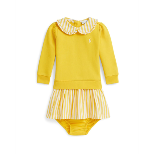 Womens Polo Ralph Lauren Kids Striped Loopback Fleece Dress & Bloomer (Infant)