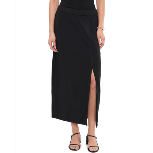 Womens Eileen Fisher Stretch Jersey Knit Full Length Straight Skirt With Slit