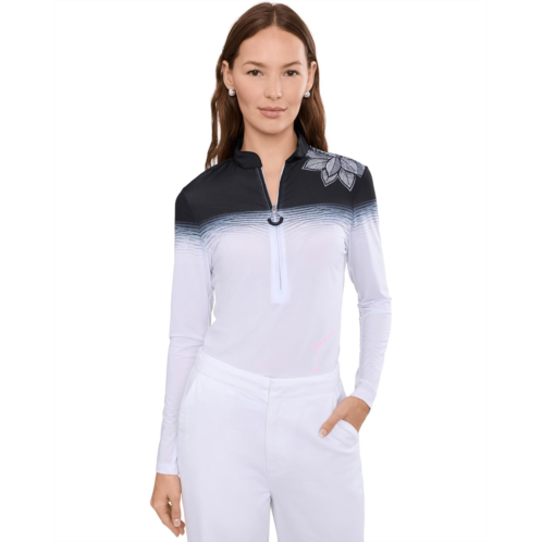 Womens Jamie Sadock Sunsense Petal Long Sleeve Quarter Zip