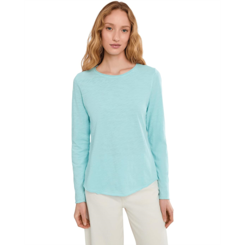 Womens Elliott Lauren Garment Dye Tees - Long Sleeve Tee With Raw Edges