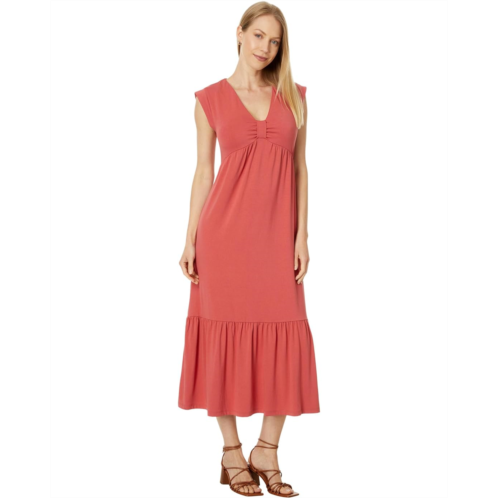 Tommy Hilfiger Solid Tiered Midi Dress