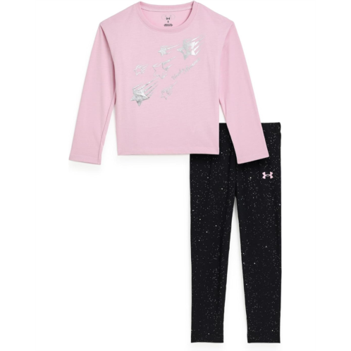 Girls Under Armour Kids Long Sleeve Foil Aop Leggings Set (Toddler/Little Kid)