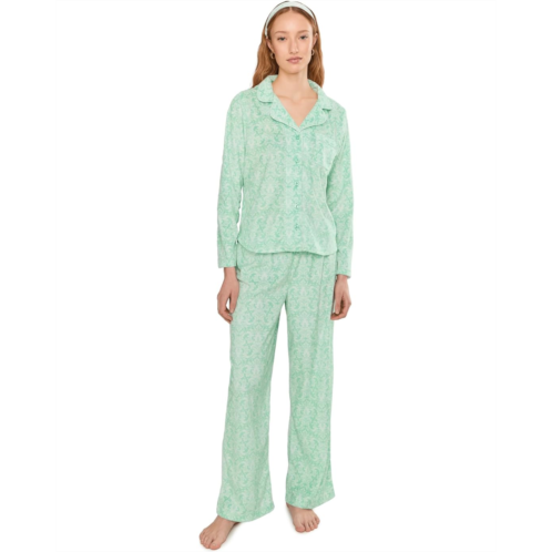 Karen Neuburger Petite Minky Fleece Long Sleeve Notch Top & Long Pants Set