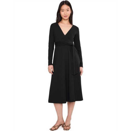 PACT Fit & Flare Faux Wrap Dress