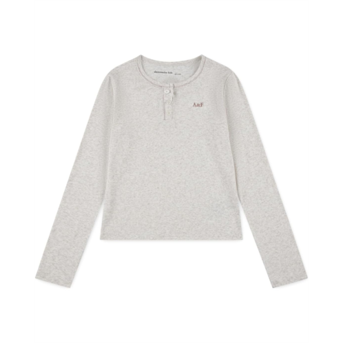 Girls abercrombie kids Essential Long Sleeve Henley (Big Kid)
