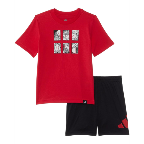 Adidas Kids Cotton Tee & Logo Short Set (Infant)