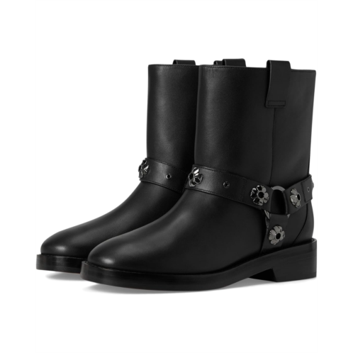 Womens Kate Spade New York Spade Flower Stud Smooth Leather Moto Boots