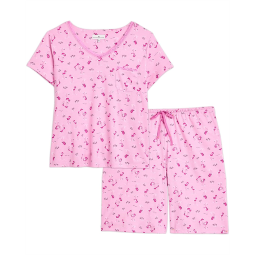 Karen Neuburger Plus Size V-Neck Tee & Bermuda Shorts Pajama Set
