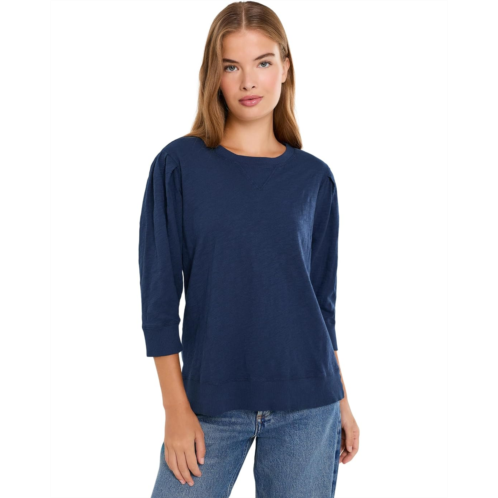 Womens Mod-o-doc 3/4 Pleated Sleeve Crew Neck Top